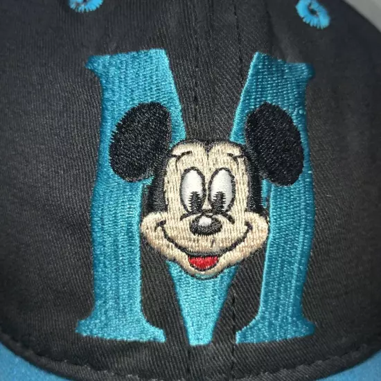 Vintage 90s Mickey Mouse Snapback Hat Adjustable Cap Black Goofy Hat Co Made USA