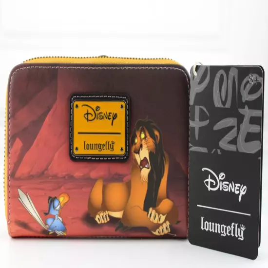 Loungefly Lion King Disney Villains Scar Simba Zipper Wallet Faux Leather New