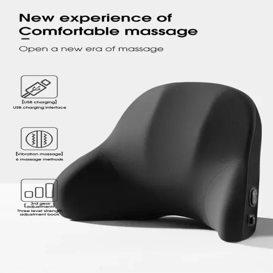 Car Electric Massage Neck Pillow Cushion Headrest Support Lumbar Back Cushion