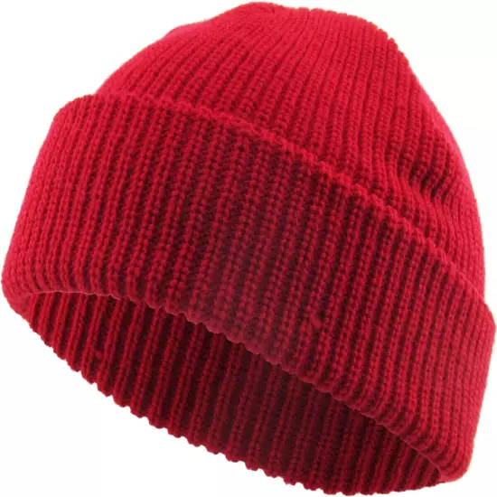 Warm Winter Knit Cuff Beanie Cap Fisherman Watch Cap Daily Ski Hat Skully