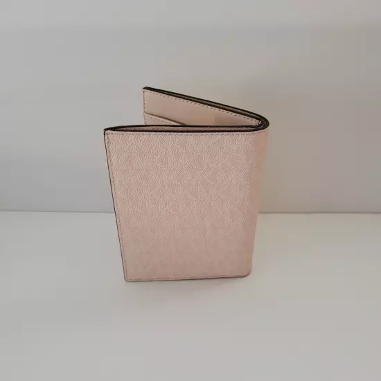 Michael Kors Jet Set Travel Passport ID Wallet MK Logo Light Powder Blush Holder