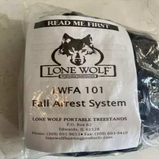 LONE WOLF Portable Treestands LWFA 101 Fall Arrest System Safety Harness NEW!!