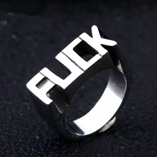 Domineering "FUCK/FUCK OFF" Finger Rings for Men Women Punk Jewelry Hip Hop Ring