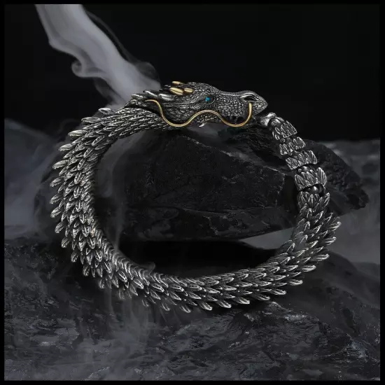 Men Dragon Viking Bracelet Men's Lucky Gift Bangle Jewelry