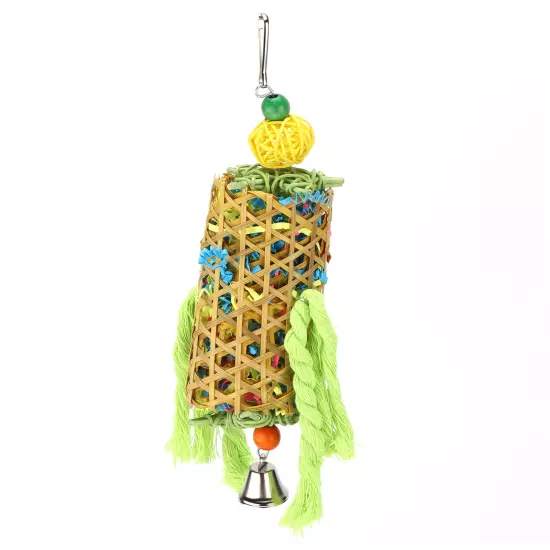 Bamboo Woven Bird Bite Toy Chew Training Paper Silk Cotton Rope Bird Hanging AD5