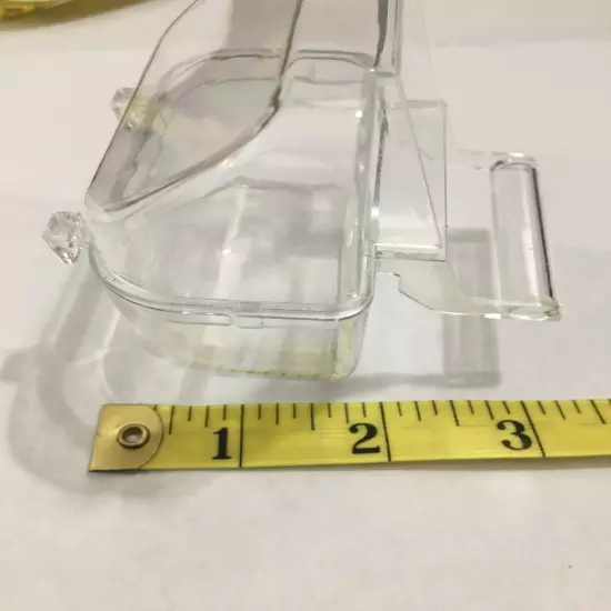 3 Bird Cage Hopper Covered Feeders Feeding Cups Perch Clear Plastic Acrylic 3”