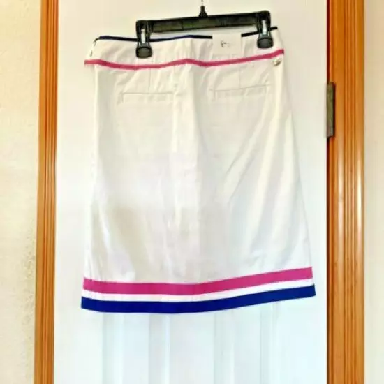 Greg Norman Womens Golf Skort - White Blue/Purple/Pink Trim - Stretch - Size 6