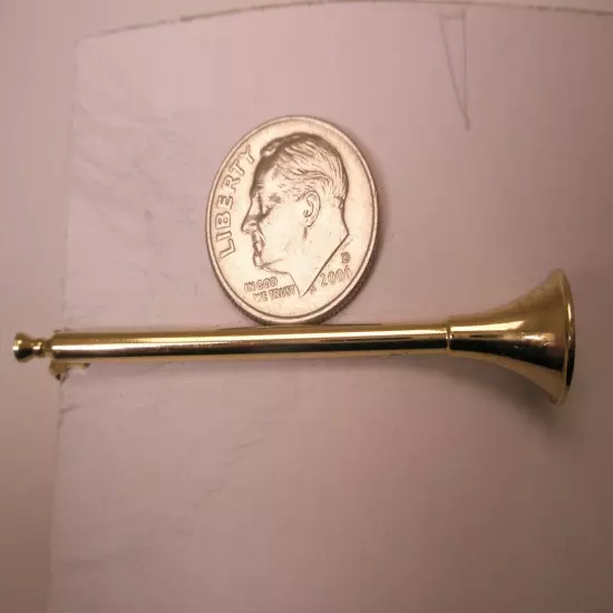 Fanfare Trumpet Vintage Tie Bar Clip bugle tuba wind instrument marching music