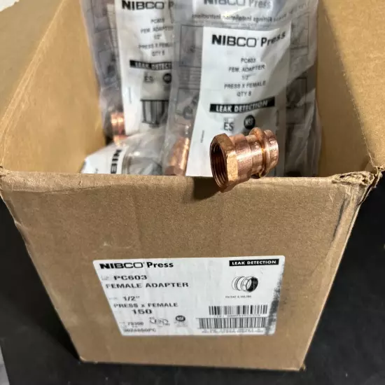 LOT 0F 150 - 1/2" PROPRESS NIBCO COPPER PRO PRESS FEMALE ADAPTERS VIEGA***USA***