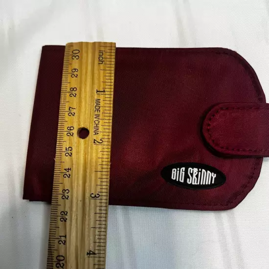 Big Skinny Nylon Microfiber Bi-Fold Credit Card Money Slimline Wallet Brick Red