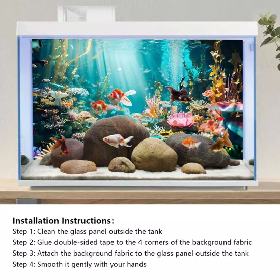 YongFoto Fish Tank Background 48x18 inch Aquarium Background Coral Seaweed Re...