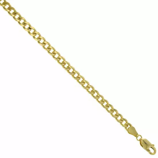 14K Yellow Gold Solid 2.7mm-6mm Miami Cuban Chain Link Necklace Bracelet 7"-30"