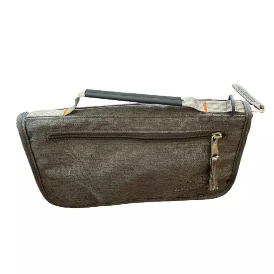 L.L. Bean Gray Travel Organizer/ Canvas Travel Fold Documents Wallet Zip