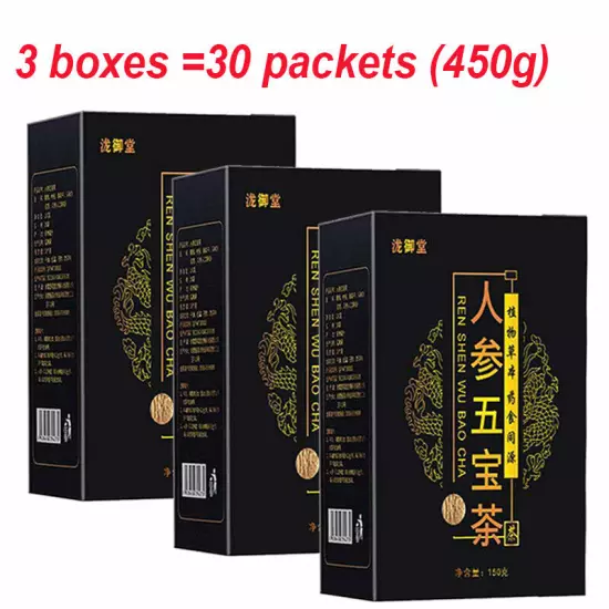 Natural Tea Formula Ginseng Five Treasure Tea, Kidney Tea Chinese Herbal Tea USA