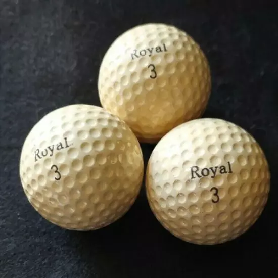 VINTAGE ROYAL 3 PLUS GOLF BALL SLEEVE (SET OF THREE). STAMPED 5K 