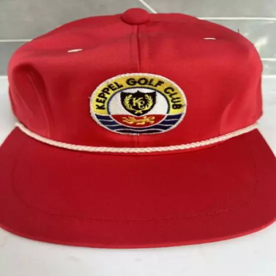 VTG Red Keppel Golf Club Hat Cap Sime Golf course Singapore Rope Trim Dad Hat 90