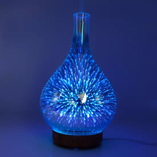 100ml Glass Essential Oil Aroma Diffuser Colorful Light Ultrasonic DS