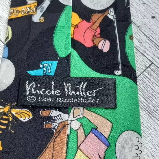 Nicole Miller 1992 Men's Collectible Golf Necktie 58" 100% Silk 