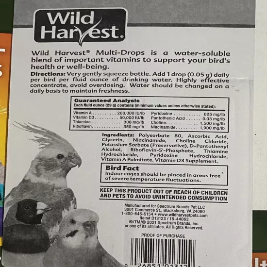 Wild Harvest Multi Drops vitamin mineral supplement 1 oz bottle Each 5 Pack