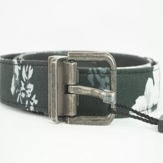 Dolce & Gabbana BC3614 Cotton/Linen Canvas Floral Patterned Belt - Men's 90cm