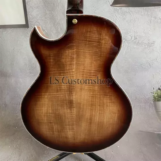 Custom Byrdland Electric Guitar Hollow Body Quilted Maple Top Smokehouse Burst