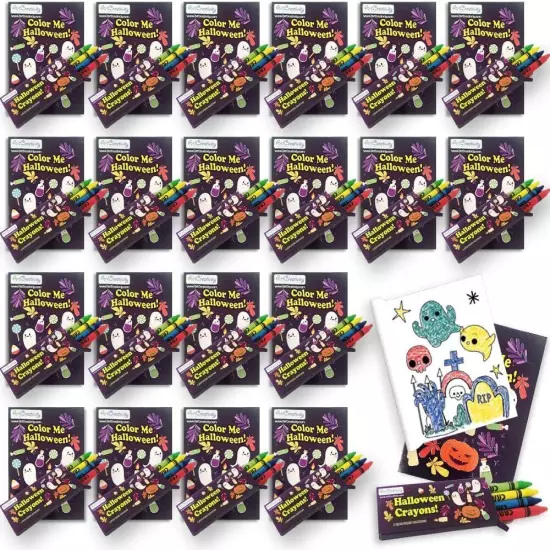 ArtCreativity Bulk 24 Pack Halloween Mini Coloring Book Kit, Each Set... 