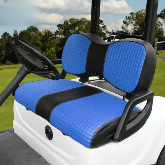 Golf Cart Front Seat Cover Black Blue Stitched, Yamaha G29 Drive 2007+ Drive 2