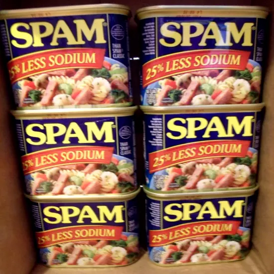 SPAM 25% LESS SODIUM, PACK OF 6 (HORMEL FOODS) EXPIRATION DATE: JULY OF 2026.