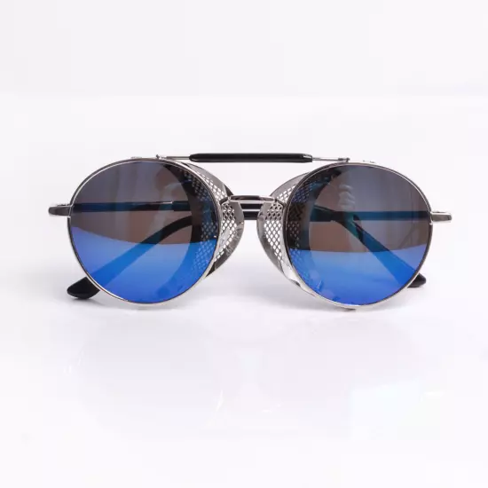 Retro Metal Steampunk Round Sunglasses Mens Women Outdoor Shades Shield Glasses