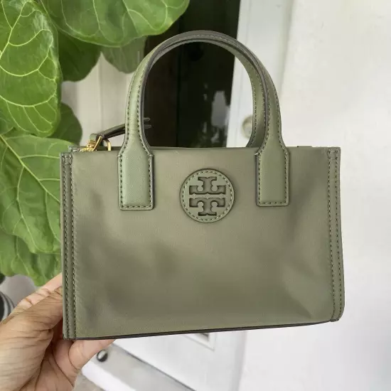 NWT Tory Burch Ella Nylon Mini Tote Crossbody Bag 146437 IN Palm Leaf