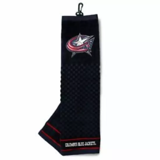 Columbus Blue Jackets NHL Tri-Fold Embroidered Golf Towel,Officially Licensed