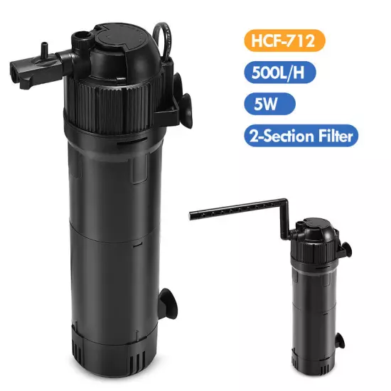 5-in-1 Internal Aquarium Fish Tank UV Sterilizer Filter Submersible Water Pump