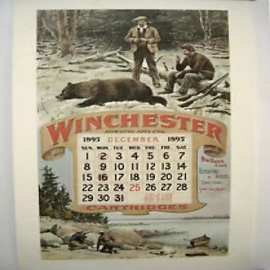 WINCHESTER ® Calendar Print © 1966 Reprint Of 1895 - NEW OLD STOCK !!!!