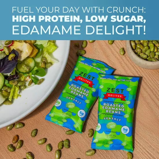 Edamame Beans Snack by , High Protein Snacks, Sea Salt, Healthy Snacks for Adult