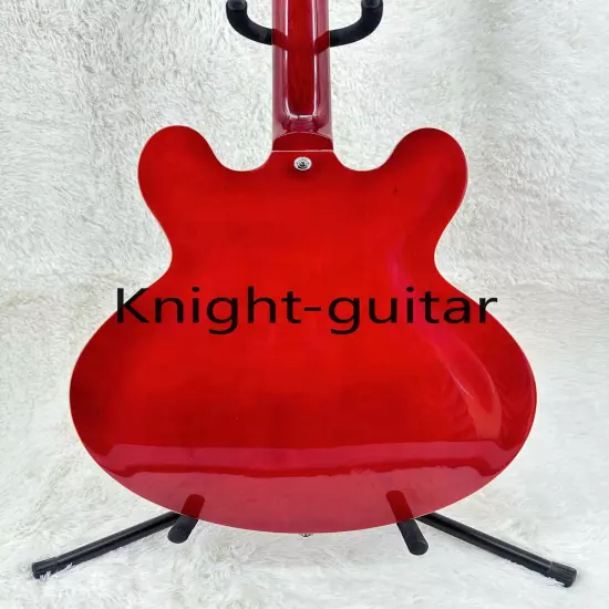 Factory Made ES-335 Gloss Red Semi-Hollow Guitar FR Bridge Chrome Part HH Pickup