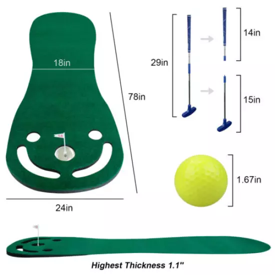 Crestgolf Putting Green Mats Set for Golf Putting Training mat in/outdoor balls