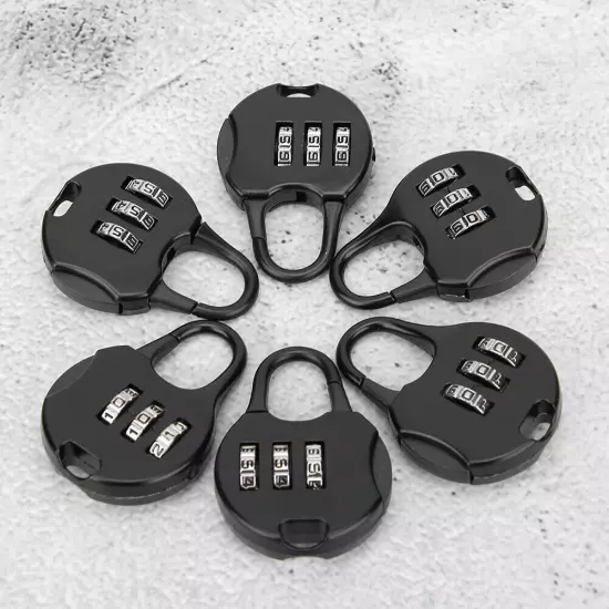 6pcs Portable 3 Digit Password Padlock Anti Theft Lock For Backpack Statione WYD