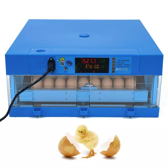 110V Digital Fully Automatic 64 Eggs Incubator Egg Hatcher Chicken Goose Duck...