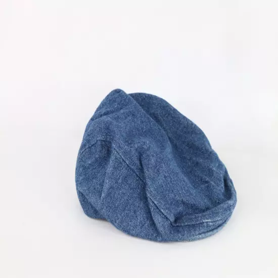 Vtg 60s Union Made Distressed Denim Jean Newsboy Cabbie Hat Cap Blue Small USA