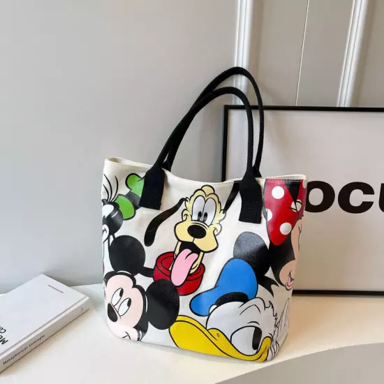 Cartoon Mickey Fashion Versatile LargeCapacity Canvas Shoulder Bag Casual Bag