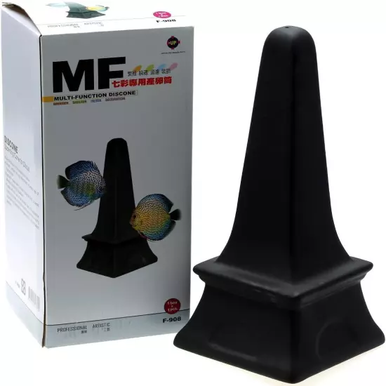 Ceramic Spawning Cone for Discus Breeding Cones Cave 11.2", Black, Model Number: