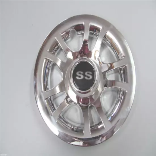 GOLF CART Chrome Hub Cap fits 8" Wheel New Set of 4 Caps Covers #H17SS