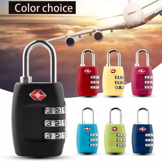 3X TSA Approved Luggage Lock Travel 3 Digit Combination Bags Suitcase Padlock