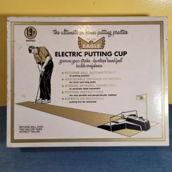 Vintage 1960s The 19th Hole Eagle Electric Putting Cup Golf Model 1902 w/Box