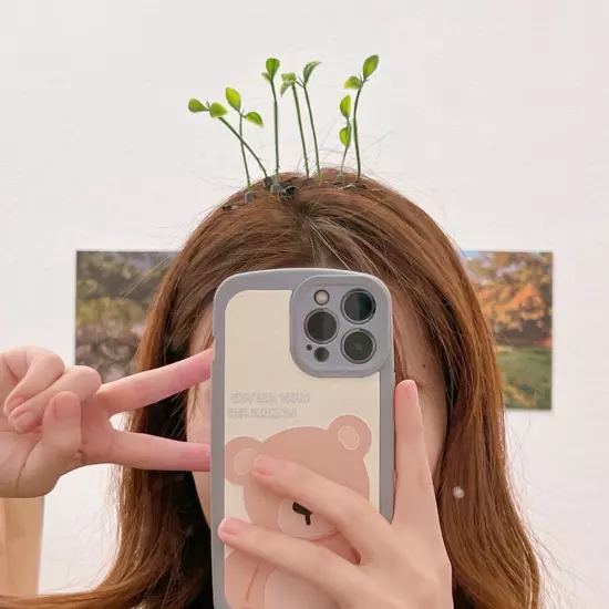 5pcs Hair Clip Cute Headwear Grass Plant Hair Clip Plant Bean Sprout Clip H W ✨◇