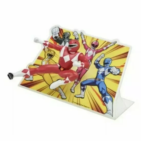 Power Rangers Cake Topper Deco Pac 20746 Red Ranger & CANDLE SET & RINGS NEW