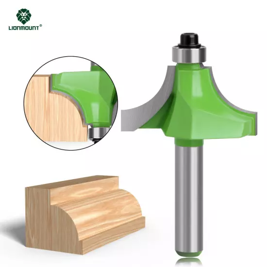 8mm Shank Round Over Edge Profile Router Bit, 2.25-12.7mm Radius 1PC/10PCS GREEN