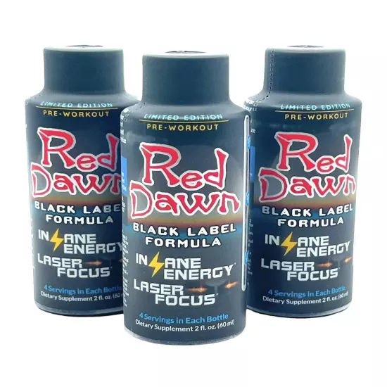 Reddawn Energy Limited Edition BLACK label Liquid Shots 2oz 3pk