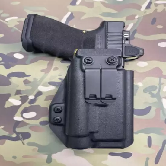 Black Kydex IWB Holster for Glock 45 Olight PL-2 Valkyrie w/adj Retention