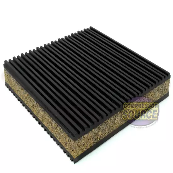 12 Anti Vibration Pad Isolation Dampener 6x6x7/8 Rubber Cork HVAC Air Compressor